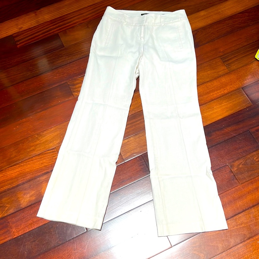 LOFT White linen pants